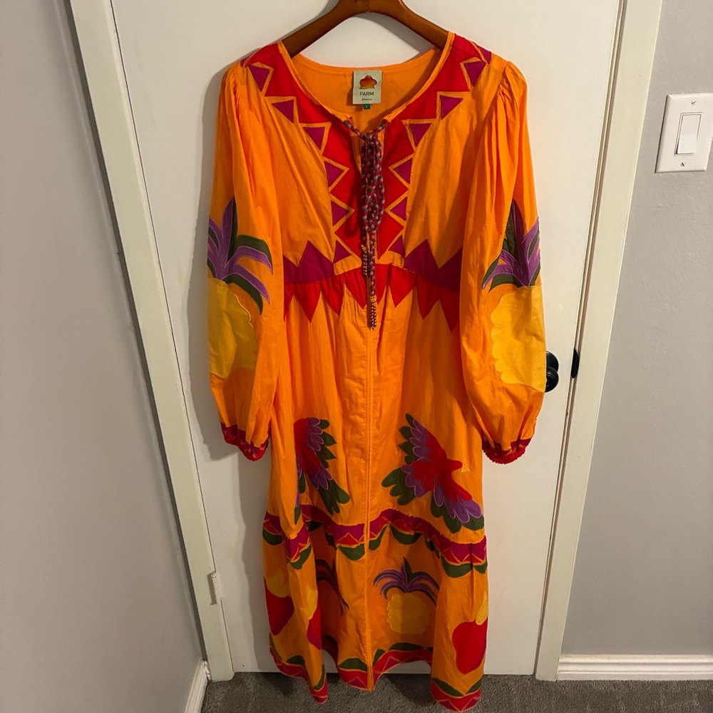 FARM Rio Vibrant Orange Maxi Dress